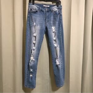 KanCan Women’s Distressed High Rise Skinny Jeans
